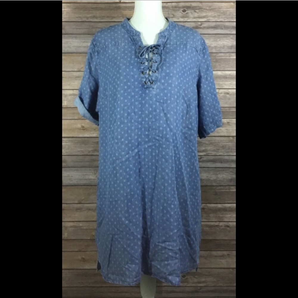Philosophy Womens Tencel Lace Up Tunic Dress C15